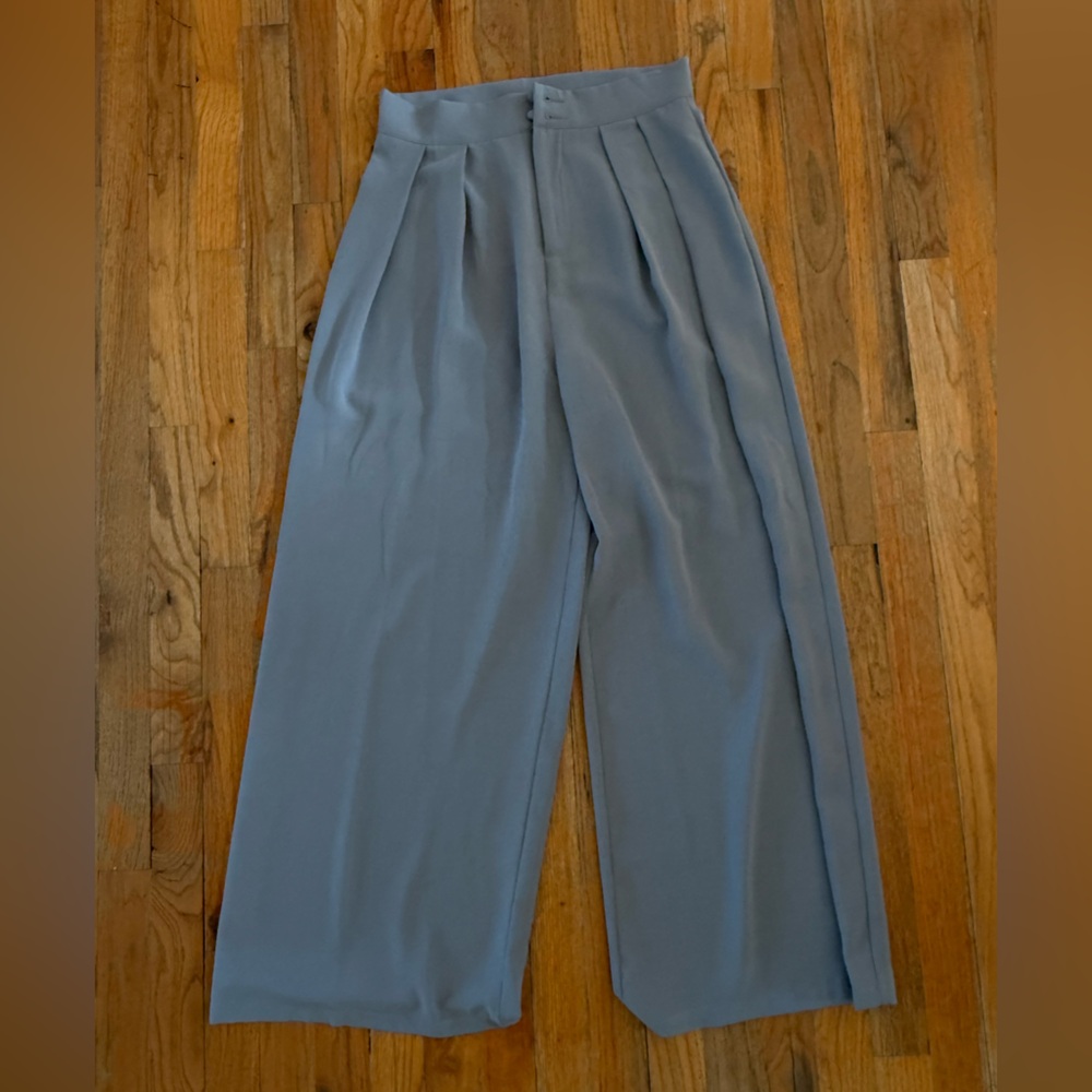 NWOT! SHEIN Slate Blue High-Rise Wide Leg Pants Large Petite